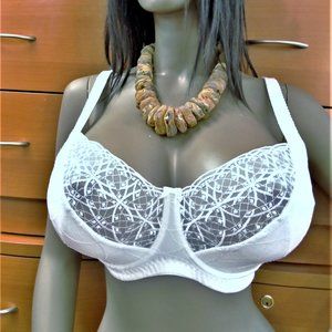 BIG BUST UNDERWIRE BRA, WHITE EUROPEAN BRA, GIFT FOR WOMEN